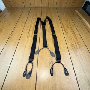 Vintage‎ GGS W Germany Suspenders Braces Button End Black Elastic Adjustable